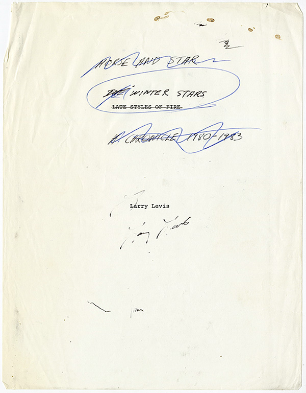 Winter Stars Manuscript