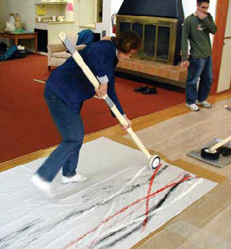 Jackie Matisse painting kite tails
