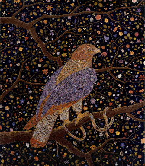 Fred Tomaselli | Avian Flower Serpent