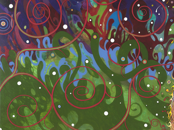 Fred Tomaselli | Woodpecker (detail)